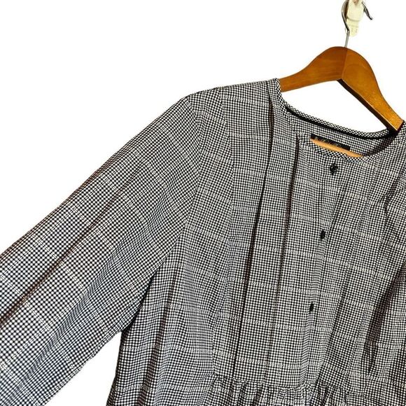 Brooks brothers gingham 1/4 button blouse - Picture 5 of 9